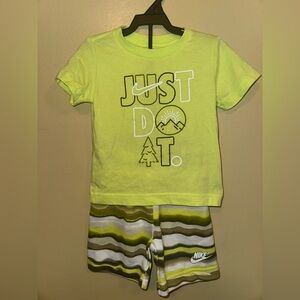 Nike Sportswear Leave No Trace Printed T-Shirt Shorts Set Toddler 3T 2-3Y Boys